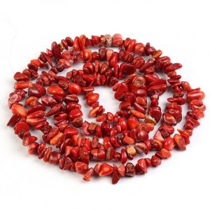 Red Coral Chip Beads
