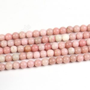 Natural Peruvian Pink Opal Beads, Round Tube, about 6x9mm, Length about  7.5” / 15”