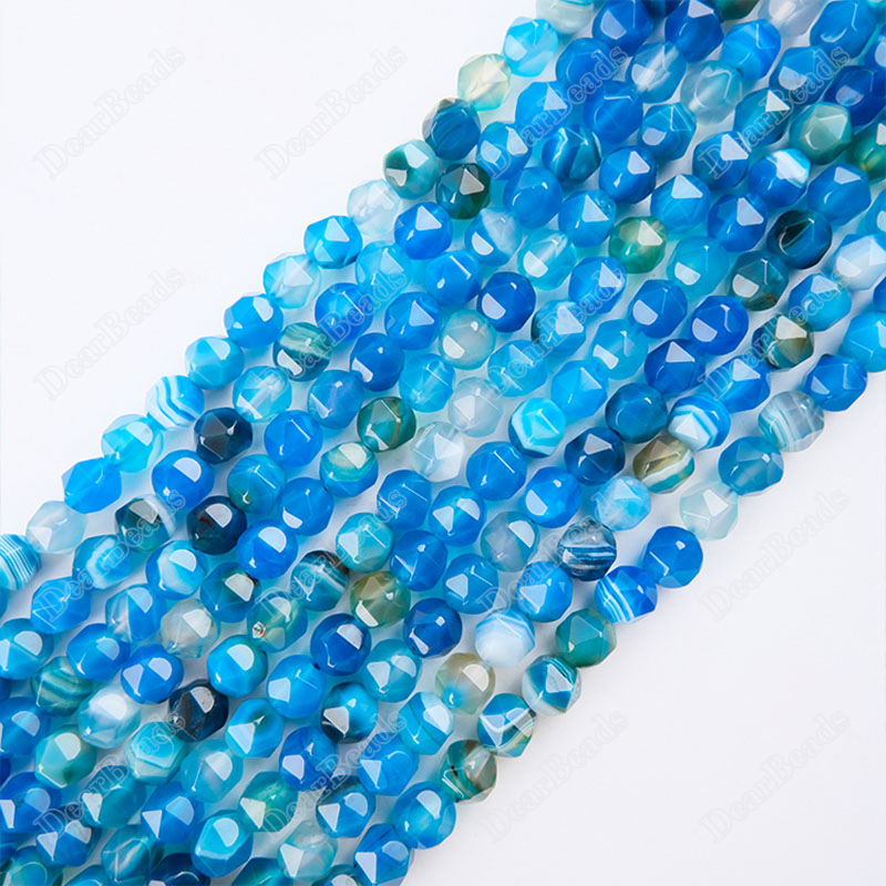 Star Faceted Agate Beads