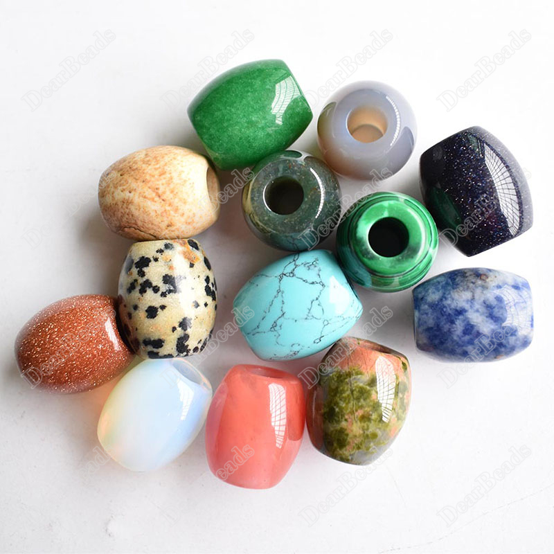 Millefiori Large Hole Beads, Big Hole Stone Beads - Dearbeads