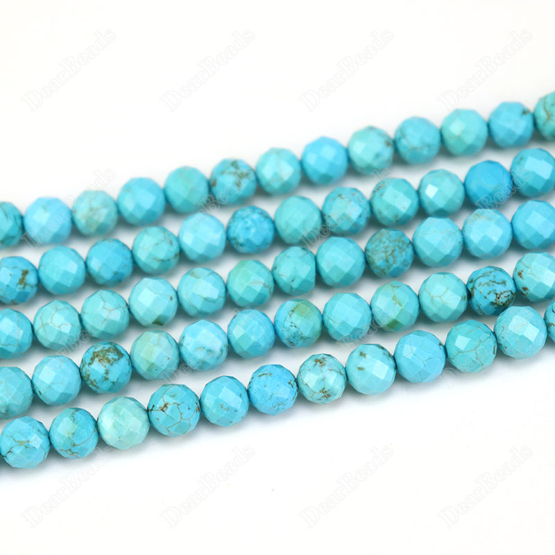 Faceted Blue Turquoise Beads