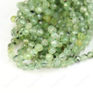 Faceted Prehnite Beads 6mm