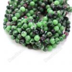 Faceted Ruby Zoisite Beads 6mm