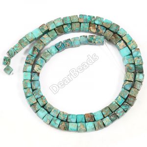 Sea Sediment Jasper Cube Beads