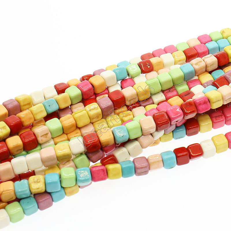 Howlite Cube Beads