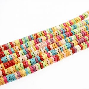 Wavy Rondelle Beads