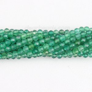 Faceted Green Agate Beads