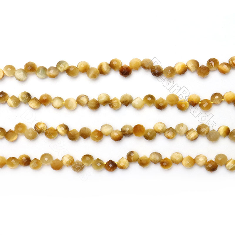 Faceted Tiger Eye Teardrop Beads