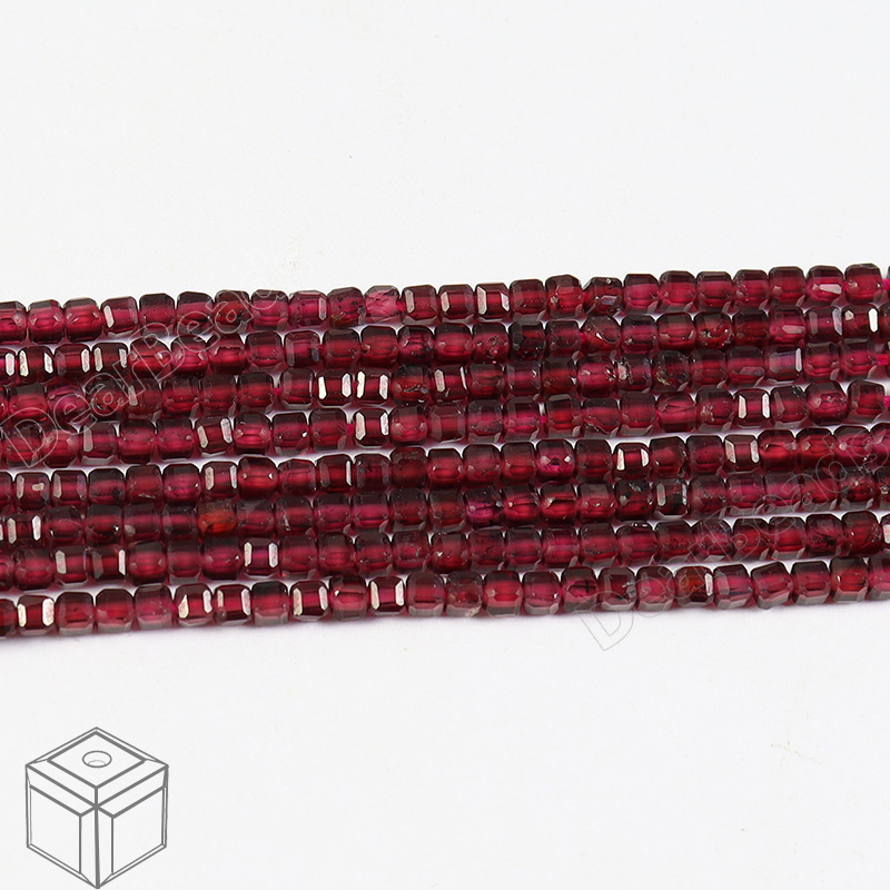 Cube Garnet Beads