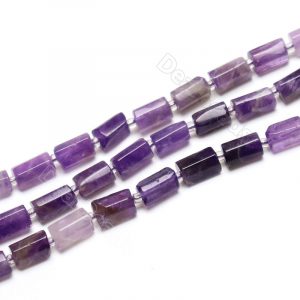 Amethyst Faceted Tube Beads