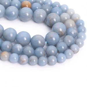 Natural Blue Angelite Beads