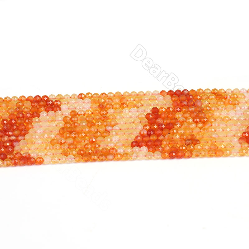 Gradient Faceted Carnelian Beads