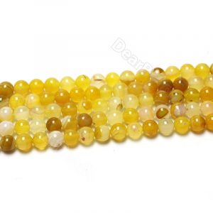 Yellow Striped Agate Beads