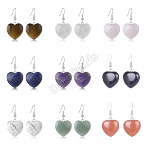 Gemstone Heart Earrings
