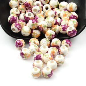 vintage ceramic macrame beads