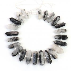 Tourmalined Quartz Point Beads