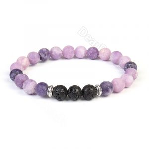 Lepidolite Lava Bracelet