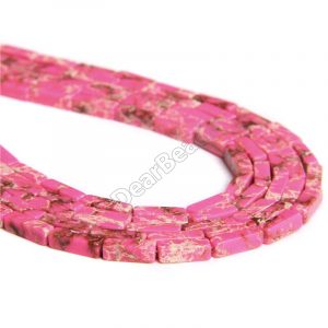 Pink Imperial Jasper Tube Beads