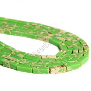 Green Imperial Jasper Tube Beads