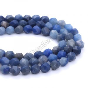 Blue Aventurine Diamond Cut Beads