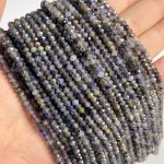 Faceted Iolite Rondelle Beads
