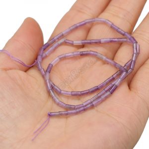 Amethyst round tube beads