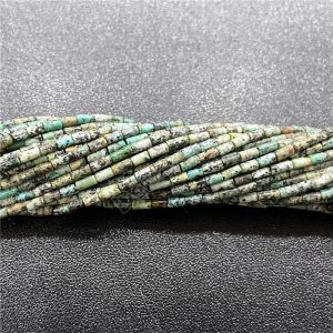 African Turquoise Round Tube Beads