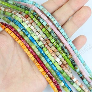 Impression Jasper Tube Beads