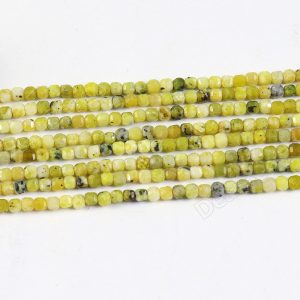 Yellow Turquoise Cube Beads