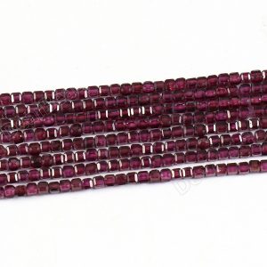 Purple Garnet Cube Beads