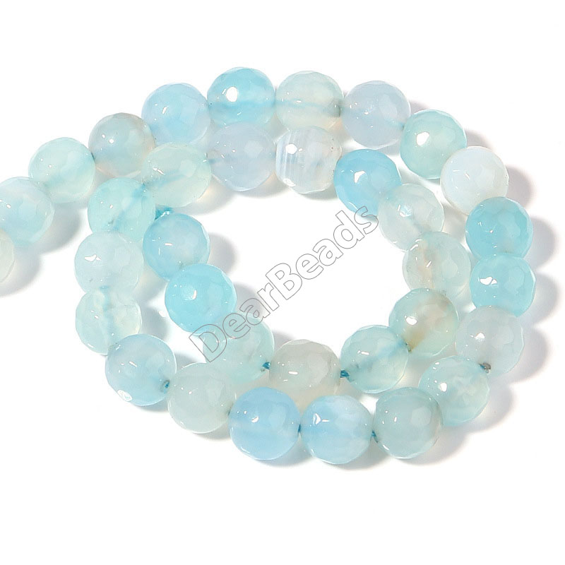 Faceted Strip Agate Beads
