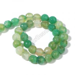 Faceted Green Agate Bead