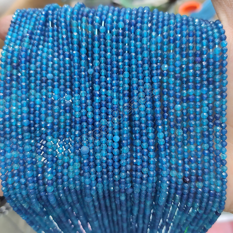 Faceted Blue Agate Beads