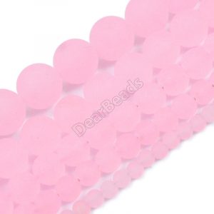 Matte pink jade beads