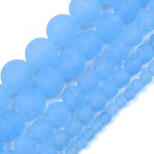 Matte light blue jade beads