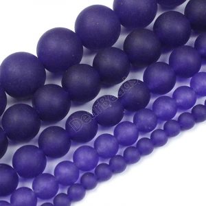 Matte purple jade beads