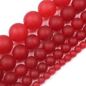 matte red jade beads