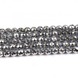Faceted Silver Hematite Beads