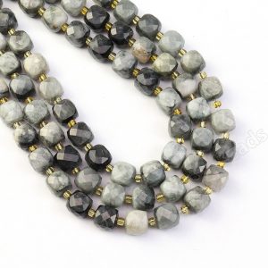 Hawk's Eye Cube Beads
