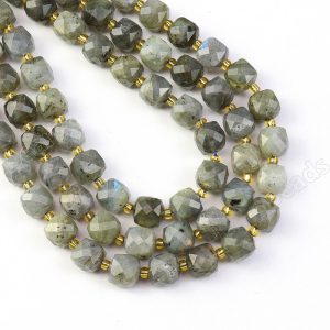 Faceted Labradorite Cube Beads