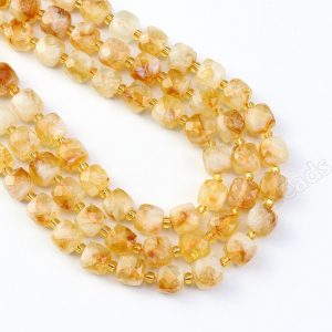 Citrine Cube Beads
