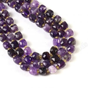 Amethyst Cube Beads 8mm