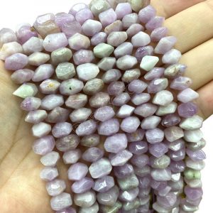Faceted Kunzite Nugget Beads