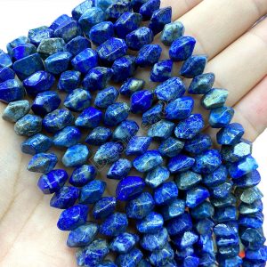 Faceted Lapis Nugget Beads