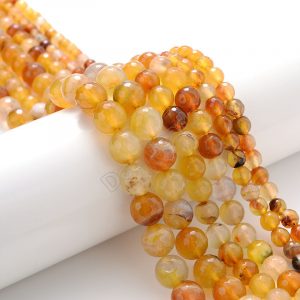 Faceted Strip Agate Bead