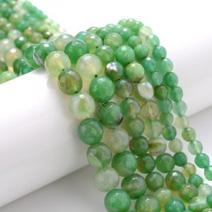 Faceted Green Agate Bead