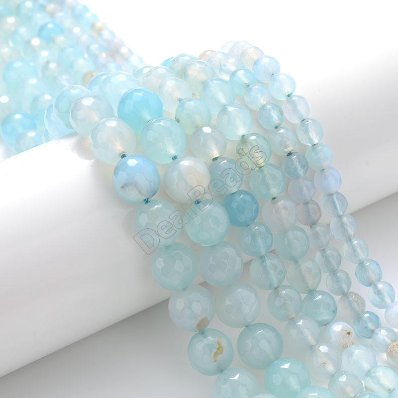 Faceted Strip Agate Beads