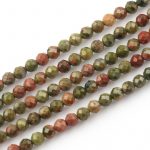 Faceted Unakite Beads 3mm