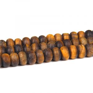 Matte Tiger Eye Rondelle Beads