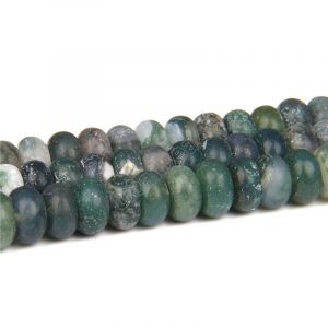 Matte Moss Agate Rondelle
